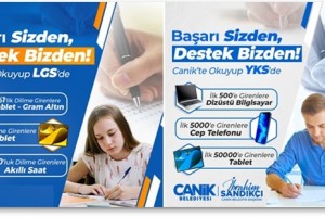 Canik'te YKS ve LGS'de Dereceye Giren Öğrencilere Ödül 